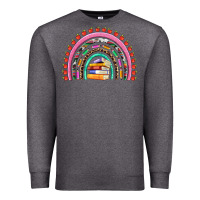 Charcoal Heather teacher pen apple books rainbow Premium Sweatshirt - Artiststas