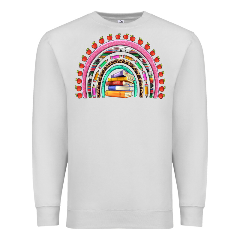 Teacher Pen Apple Books Rainbow Premium Sweatshirt by Artiststas | Teevron