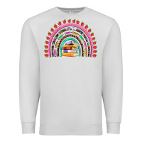 Dove Grey teacher pen apple books rainbow Premium Sweatshirt - Artiststas