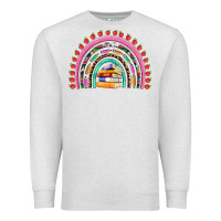 Oatmeal Heather teacher pen apple books rainbow Premium Sweatshirt - Artiststas