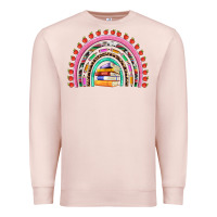 Pale Pink teacher pen apple books rainbow Premium Sweatshirt - Artiststas