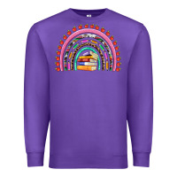 Purple teacher pen apple books rainbow Premium Sweatshirt - Artiststas
