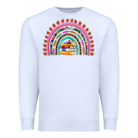 White teacher pen apple books rainbow Premium Sweatshirt - Artiststas