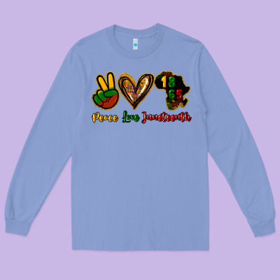 Peace Love Juneteenth Long Sleeve Tee Designed By Howdyjamesfarm