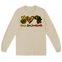 Mushroom Peace love Juneteenth Long Sleeve Tee - HowdyJamesFarm