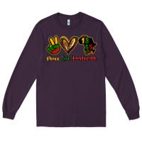 Plum Peace love Juneteenth Long Sleeve Tee - HowdyJamesFarm