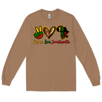 Toasted Coconut Peace love Juneteenth Long Sleeve Tee - HowdyJamesFarm