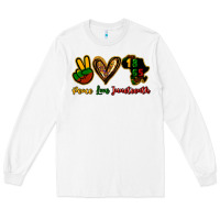 White Peace love Juneteenth Long Sleeve Tee - HowdyJamesFarm