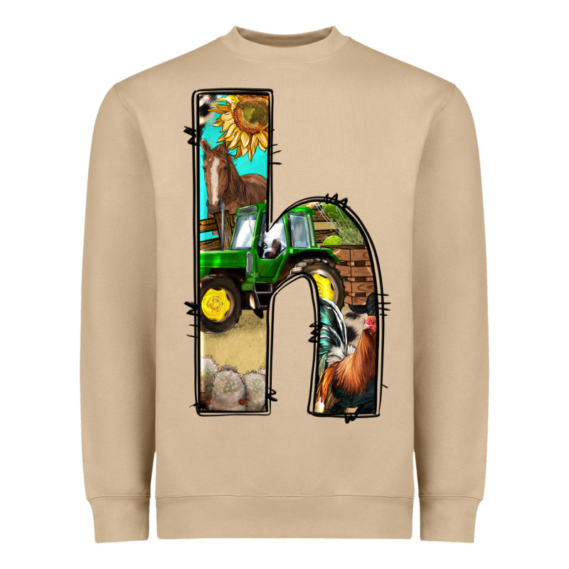 Farm Life Alphabet Lowercase Letters H Heavyweight Sweatshirt by BundleAndBundleShop | Teevron