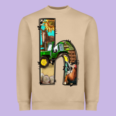 Farm Life Alphabet Lowercase Letters H Heavyweight Sweatshirt Designed By Bundleandbundleshop