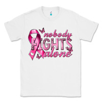 White nobody fights alone cancer Classic Tee - NancyCooperArtShop