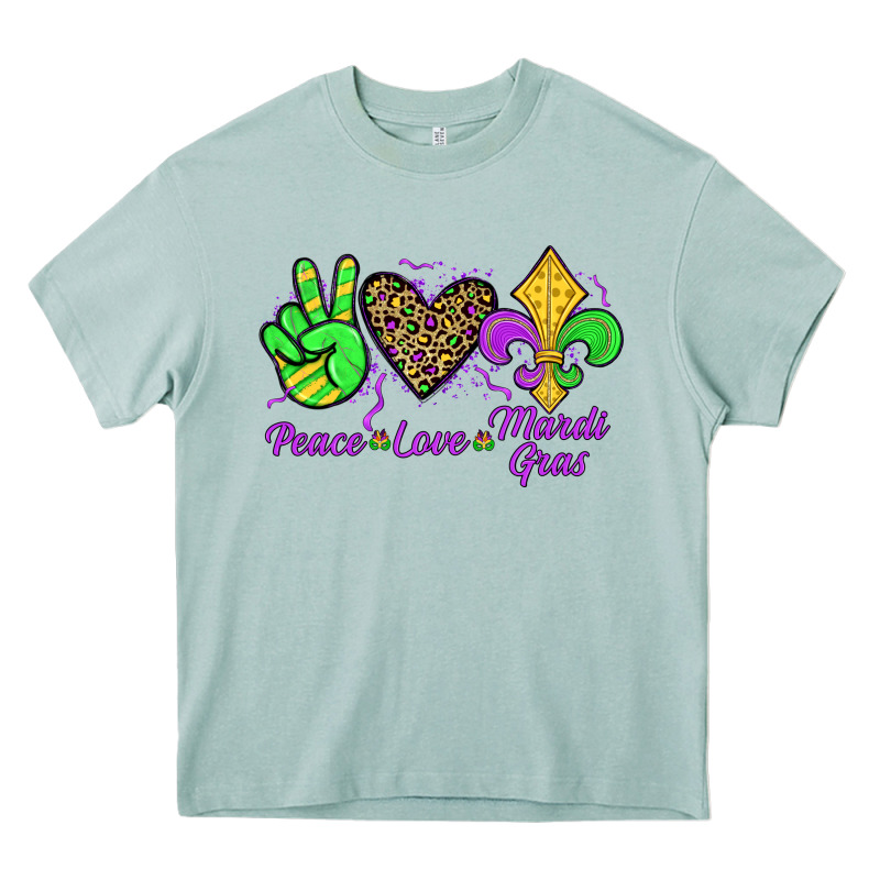 Peace Love Mardi Gras Heavy Core Tee by JahusDesignShop | Teevron