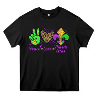 Black peace love mardi gras Heavy Core Tee - JahusDesignShop