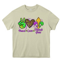 Mossy peace love mardi gras Heavy Core Tee - JahusDesignShop