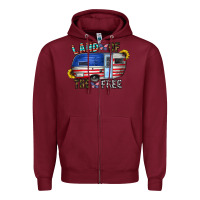 Burgundy land of the free Zipper Hoodie - CowhideDigitalArt