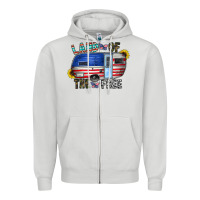 Dove Grey land of the free Zipper Hoodie - CowhideDigitalArt