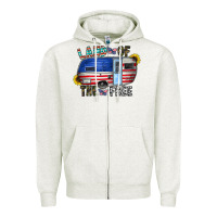 Oatmeal Heather land of the free Zipper Hoodie - CowhideDigitalArt
