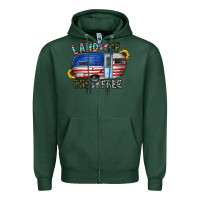 Sports Green land of the free Zipper Hoodie - CowhideDigitalArt