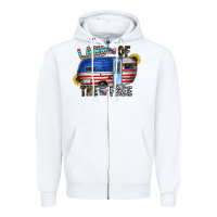 White land of the free Zipper Hoodie - CowhideDigitalArt