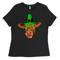 Black St Patricks Day Cow Ladies Tee - Bettercallsaul