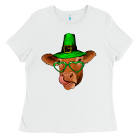 White St Patricks Day Cow Ladies Tee - Bettercallsaul