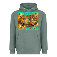 Sage western bee gnomes truck honeycomb  leopard turquoise wooden serape Heavyweight Hoodie - Artiststas