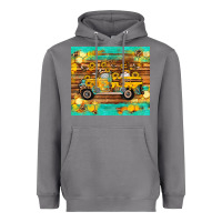Western Bee Gnomes Truck Honeycomb  Leopard Turquoise Wooden Serape Heavyweight Hoodie | Teevron