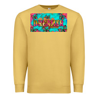 Antique Gold dreamer with butterfly and tie dye  licance  plate Premium Sweatshirt - Artiststas