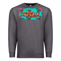 Charcoal Heather dreamer with butterfly and tie dye  licance  plate Premium Sweatshirt - Artiststas