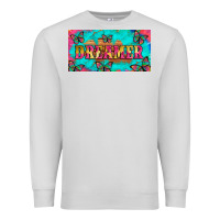 Dove Grey dreamer with butterfly and tie dye  licance  plate Premium Sweatshirt - Artiststas