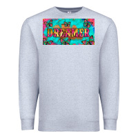 Heather Grey dreamer with butterfly and tie dye  licance  plate Premium Sweatshirt - Artiststas