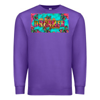 Purple dreamer with butterfly and tie dye  licance  plate Premium Sweatshirt - Artiststas