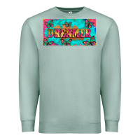 Seafoam dreamer with butterfly and tie dye  licance  plate Premium Sweatshirt - Artiststas