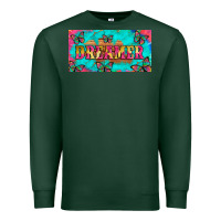 Sports Green dreamer with butterfly and tie dye  licance  plate Premium Sweatshirt - Artiststas