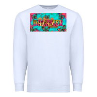 White dreamer with butterfly and tie dye  licance  plate Premium Sweatshirt - Artiststas