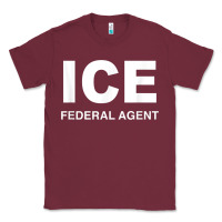 Burgundy ICE Federal Agent Halloween Costume Police Immigration Shirt Classic Tee - minhPixels