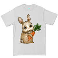 Dove Grey Happy Easter With Bunny And Carrot Premium Tee - RanaPortraitStore