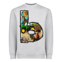 Heather Grey farm life alphabet lowercase letters b Heavyweight Sweatshirt - BundleAndBundleShop