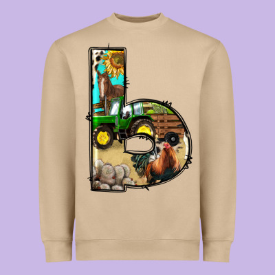 Farm Life Alphabet Lowercase Letters B Heavyweight Sweatshirt Designed By Bundleandbundleshop