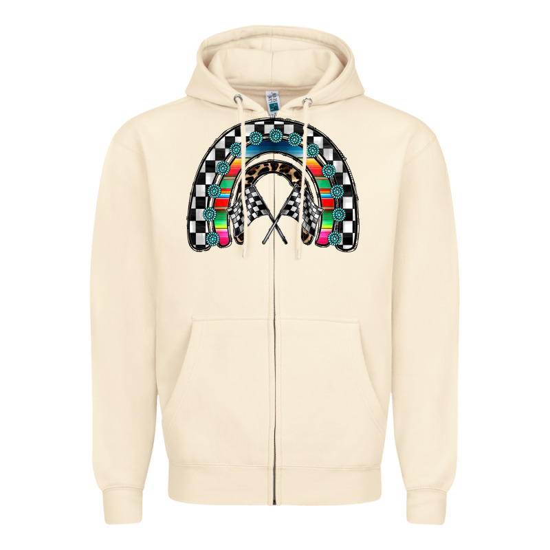 Racing Rainbow Zipper Hoodie by CowhideDigitalArt | Teevron