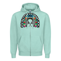 Seafoam Racing Rainbow Zipper Hoodie - CowhideDigitalArt