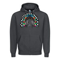 Smoke Racing Rainbow Zipper Hoodie - CowhideDigitalArt