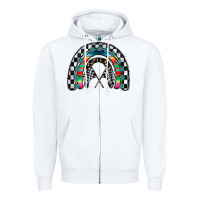 White Racing Rainbow Zipper Hoodie - CowhideDigitalArt
