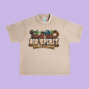 Small Town Big Spirit Baseball Urban Heavy Tee Designed By Howdyjamesfarm
