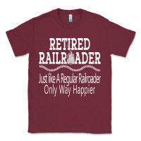 Burgundy Mens Railroad Retirement Gifts For Men Classic Tee - minhPixels