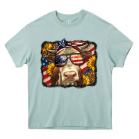 Arona Western 4th Of July Cow Background Heavy Core Tee - LillyAllenDesigns