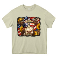 Mossy Western 4th Of July Cow Background Heavy Core Tee - LillyAllenDesigns