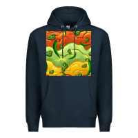 Navy mexican sauce and jalapeno seamless pattern Premium Hoodie - BundleAndBundleShop