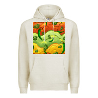 Oatmeal Heather mexican sauce and jalapeno seamless pattern Premium Hoodie - BundleAndBundleShop