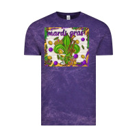 Cloud Purple Mardi Gras Fleur De Lis tumbler Vintage Tee - HowdyJamesFarm